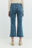 MINA Bootcut Crop Fit Çiçek Kadın Jean Pantolon