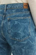 MINA Bootcut Crop Fit Çiçek Kadın Jean Pantolon