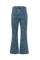 MINA Bootcut Crop Fit Çiçek Kadın Jean Pantolon