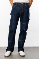 MONTERO Carpenter Fit Rinse Koyu İndigo Utility Erkek Jean Pantolon