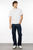 MONTERO Carpenter Fit Rinse Koyu İndigo Utility Erkek Jean Pantolon