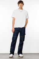 MONTERO Carpenter Fit Rinse Koyu İndigo Utility Erkek Jean Pantolon