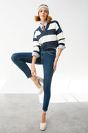 OLIVIA Skinny Fit Push-Up Koyu İndigo Kadın Jean Pantolon