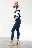 OLIVIA Skinny Fit Push-Up Koyu İndigo Kadın Jean Pantolon