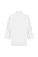 Oversize Fit Truvakar Kol Beyaz Kadın Gömlek