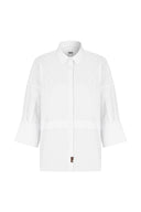 Oversize Fit Truvakar Kol Beyaz Kadın Gömlek