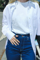 Oversize Fit Klasik Beyaz Kadın Gömlek