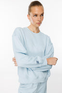 Oversize Fit Nakışlı Açık Mavi Kadın Sweatshirt / Eşofman üstü