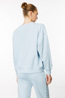 Oversize Fit Nakışlı Açık Mavi Kadın Sweatshirt / Eşofman üstü