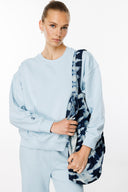 Oversize Fit Nakışlı Açık Mavi Kadın Sweatshirt / Eşofman üstü