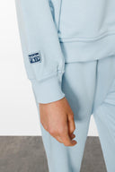 Oversize Fit Nakışlı Açık Mavi Kadın Sweatshirt / Eşofman üstü