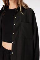 Oversize Fit Siyah Kadın Gömlek
