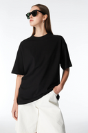 Oversize Fit Siyah Kadın T-Shirt