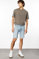 Relaxed Fit Basic Taupe Erkek T-Shirt