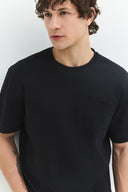 Relaxed Fit Basic Siyah Erkek T-Shirt