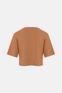 Relaxed Crop Fit Kahverengi Kadın T-shirt