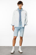 Relaxed Fit Açık İndigo Erkek Jean Ceket