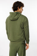 Relaxed Fit Fermuarlı Haki Erkek Hoodie / Sweatshirt