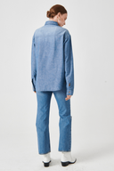 Regular Fit Açık İndigo Chambray Kadın Jean Gömlek