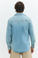 Klasik Western Regular Fit Açık İndigo Erkek Jean Gömlek