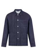Regular Fit Worker Stil Rinse Koyu İndigo Erkek Jean Ceket