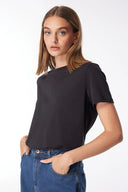 Regular Fit Basic Siyah Kadın T-Shirt