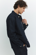 Regular Fit Worker Stil Rinse Koyu İndigo Erkek Jean Ceket