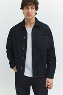 Regular Fit Worker Stil Rinse Koyu İndigo Erkek Jean Ceket