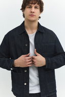 Regular Fit Worker Stil Rinse Koyu İndigo Erkek Jean Ceket