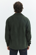 Relaxed Fit Haki Erkek Kadife Gömlek
