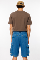 BRONCO Cargo Fit Orta İndigo Utility Erkek Jean Şort