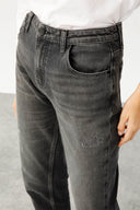 SANDY Mom Fit Antrasit Kadın Jean Pantolon