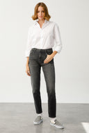 SANDY Mom Fit Antrasit Kadın Jean Pantolon