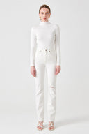 SARAH Slim Straight Fit Destroylu Beyaz Kadın Jean Pantolon