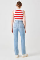 SARAH Slim Straight Fit Açık İndigo Kadın Jean Pantolon