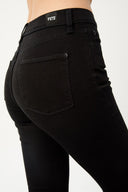 SERENA Skinny Flare Fit Çıtçıt Paça Siyah Kadın Jean Pantolon