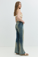 Slim Flare Fit Vintage Açık İndigo Kadın Jean Pantolon