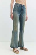 Slim Flare Fit Vintage Açık İndigo Kadın Jean Pantolon