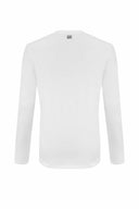 Slim Fit Uzun Kollu Yarım Pat Beyaz Erkek T-Shirt