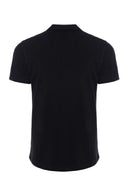 Slim Fit V Yaka Kısa Kollu Siyah Erkek Gömlek