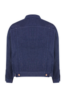 Relaxed Fit Klasik Piliseli Koyu İndigo Rinse Erkek Jean Ceket