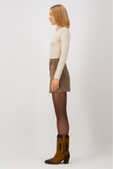 Slim Fit Mini Boy Kahverengi Etek