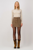 Slim Fit Mini Boy Kahverengi Etek
