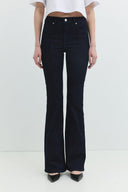 Slim Flare Long Fit Rinse Koyu İndigo Kadın Jean Pantolon