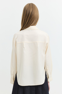 Regular Fit Tencel Krem Kadın Gömlek