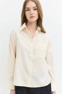 Regular Fit Tencel Krem Kadın Gömlek