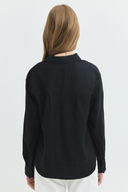 Regular Fit Tencel Siyah Kadın Gömlek