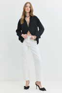 Regular Fit Tencel Siyah Kadın Gömlek