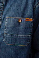 WILLIAM Regular Fit Yarım Pat Koyu İndigo Erkek Jean Gömlek