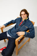 WILLIAM Regular Fit Yarım Pat Koyu İndigo Erkek Jean Gömlek